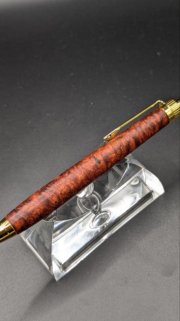 456ペン工房翌檜　極上　本花梨瘤杢　木軸シャーペン　ボールペン
