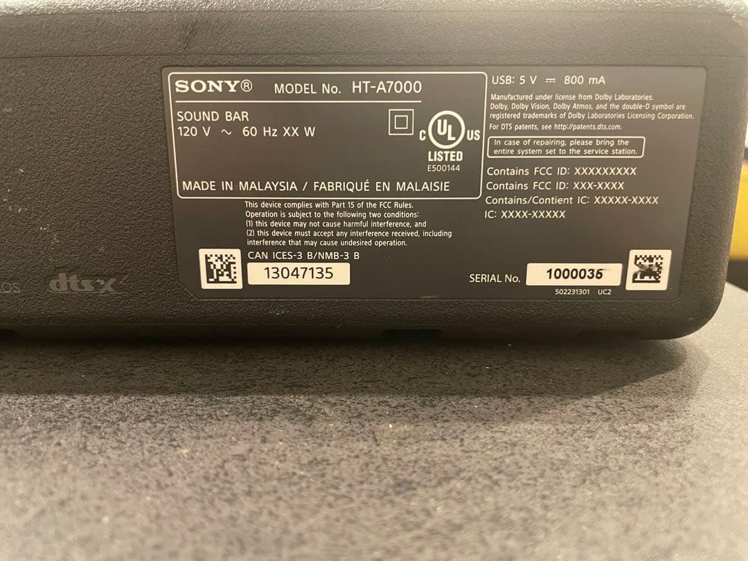 SONY サウンドバー HT-A7000 【ジャンク】