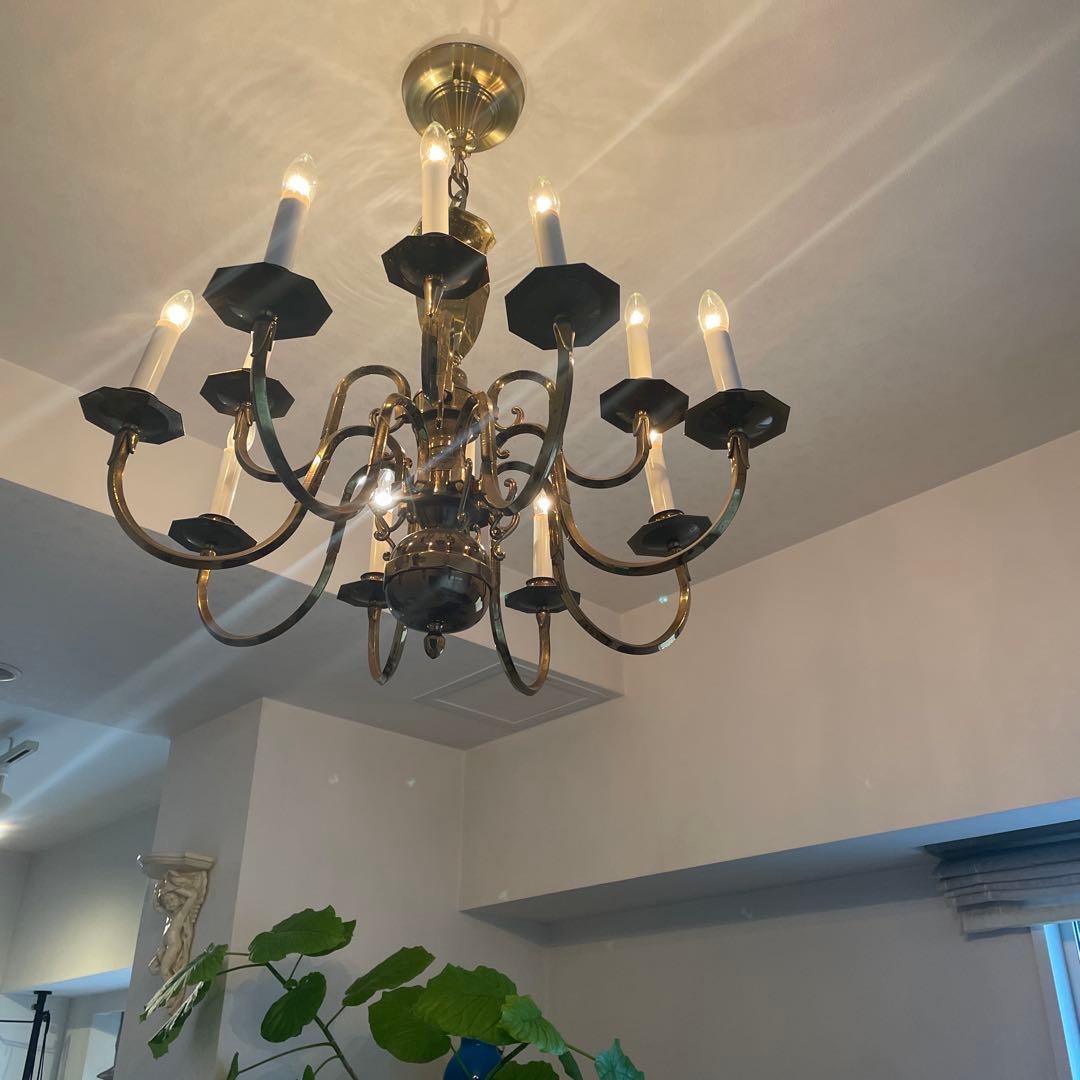 アメリカ製 ビンテージ 真鍮シャンデリア12灯