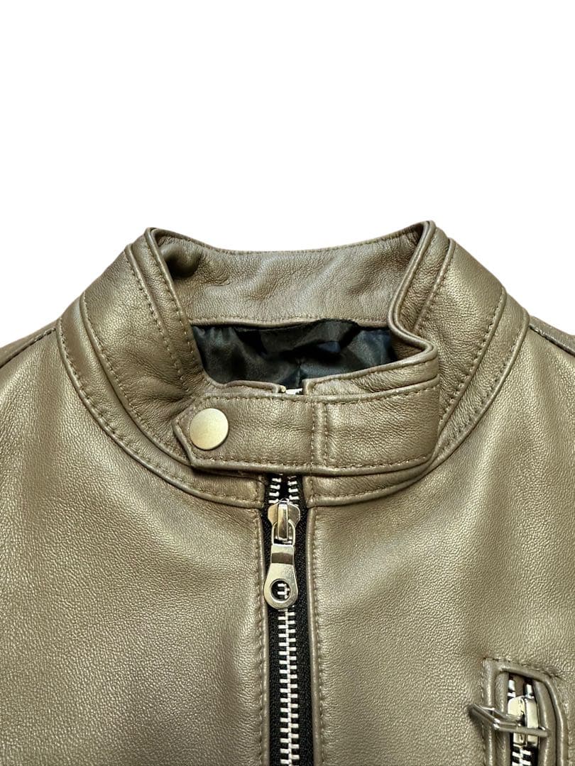 M希少！新品同様！メンズビギ ラトルトラップ 本革シングルライダース ラムレザー