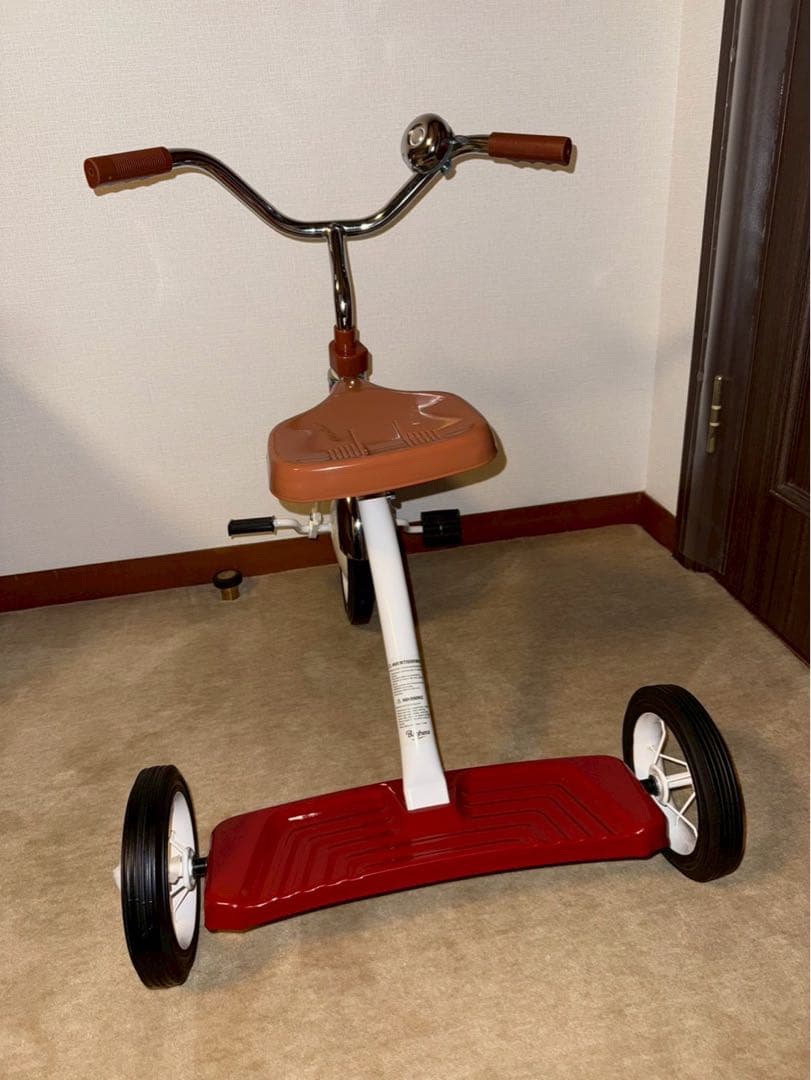 【室内使用のみ・美品】Baghera バゲーラ 三輪車 レトロ 赤×ブラウン