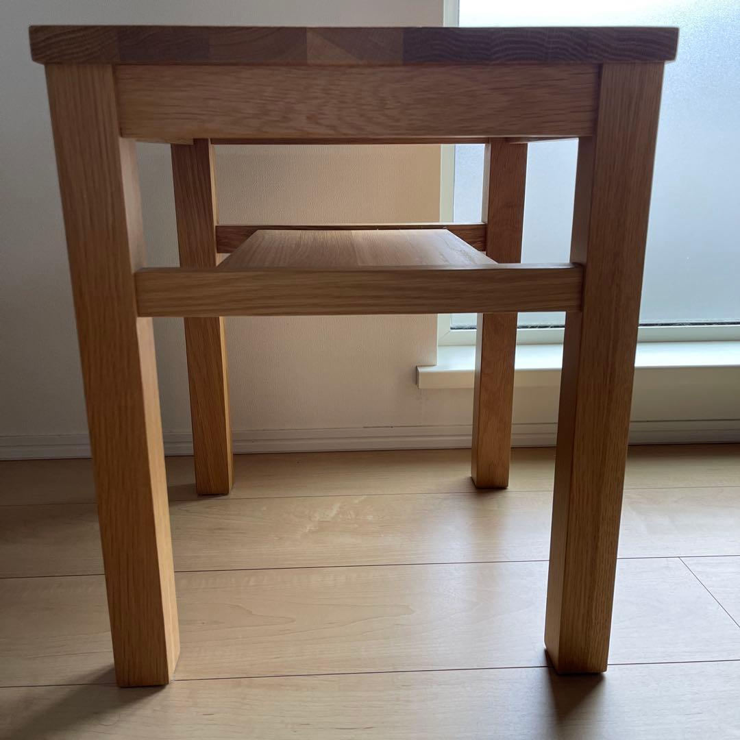 無印良品 オーク無垢材 サイドテーブル ベンチ スツール 椅子 チェア ④