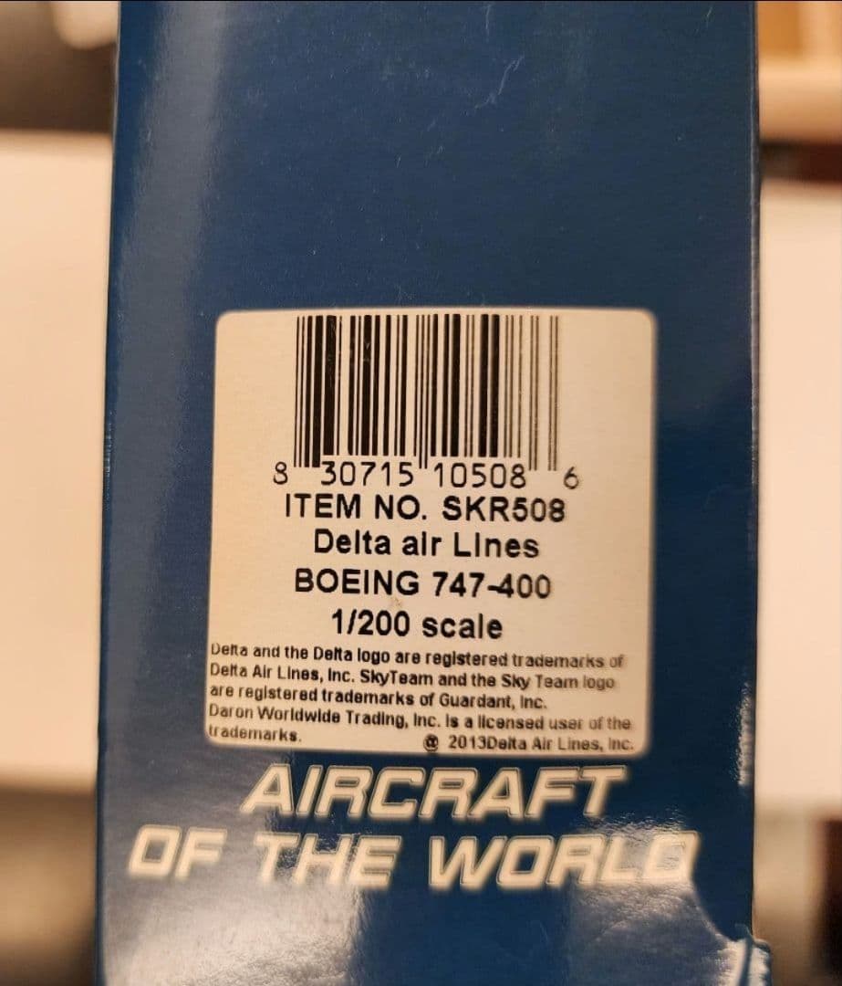 DELTA（デルタ） B747-400 1/200 モデルプレーン