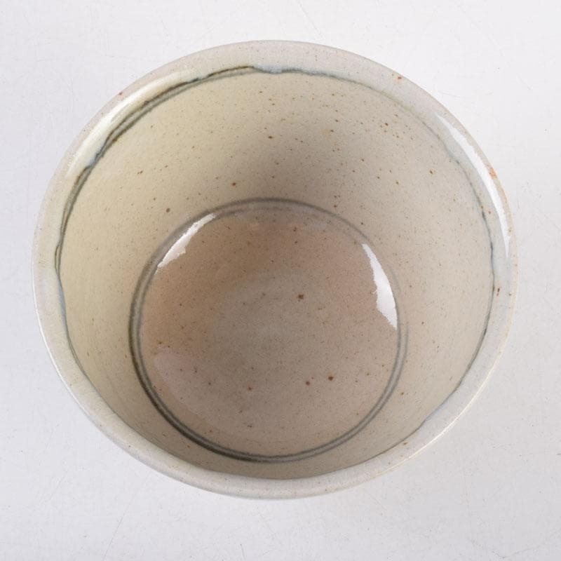 茶道具　八幡窯造　安南染付　花草文　茶碗　共箱　C　8403