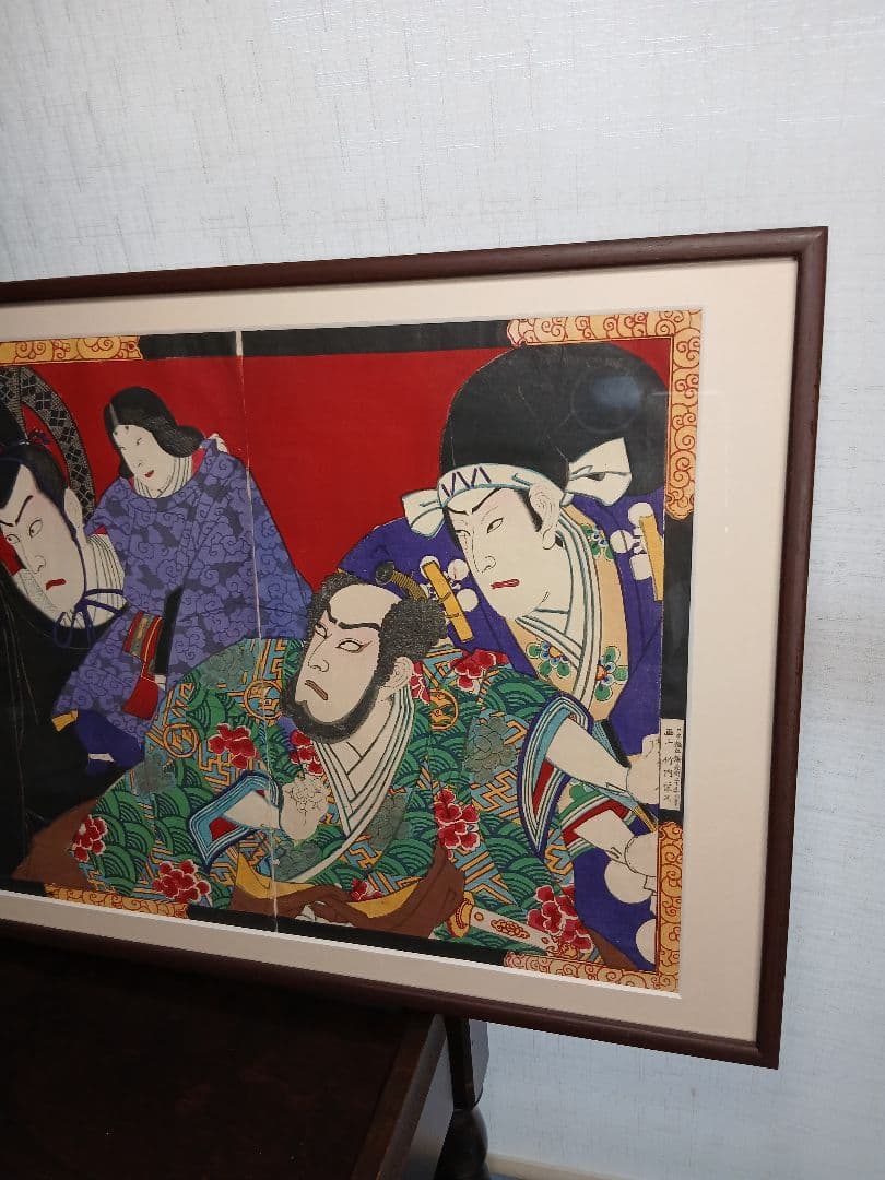 木版画額縁2、浮世絵、歌舞伎、
