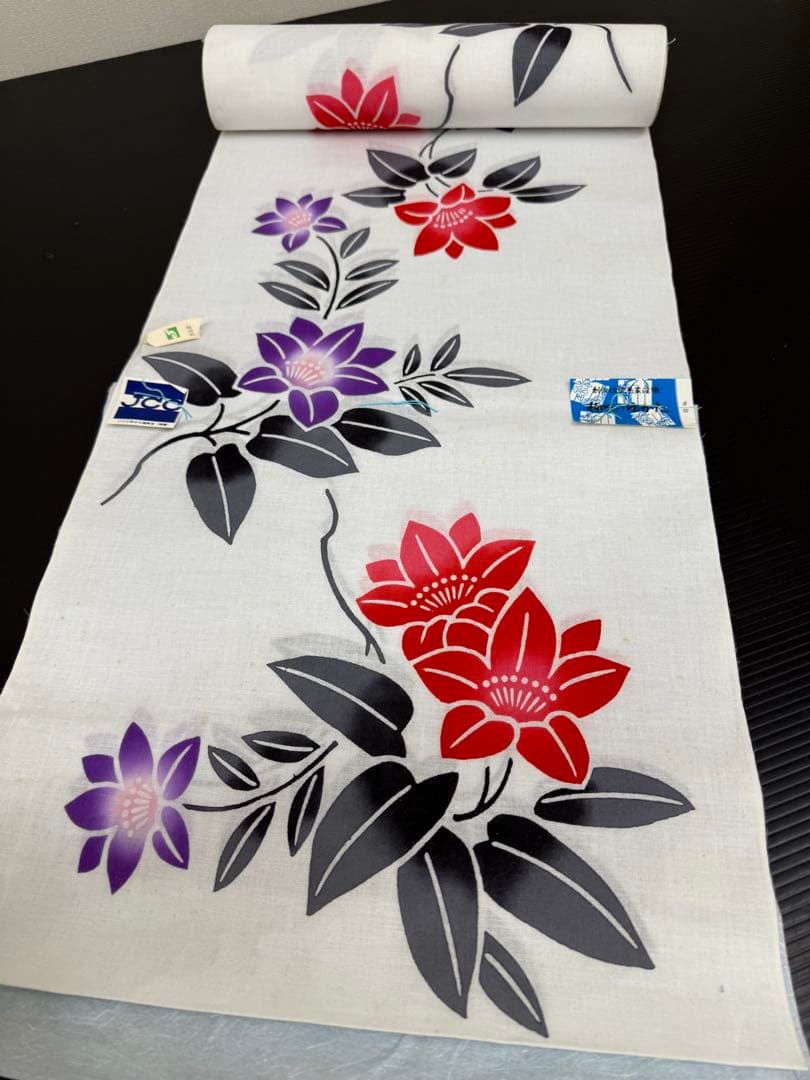 136)浴衣　反物　5点セット　綿　着尺