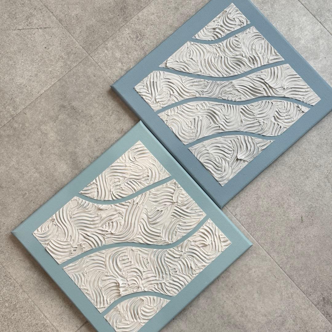 お取り置きアクリル画テクスチャーアートno.67、68抽象画原画キャンバスアート