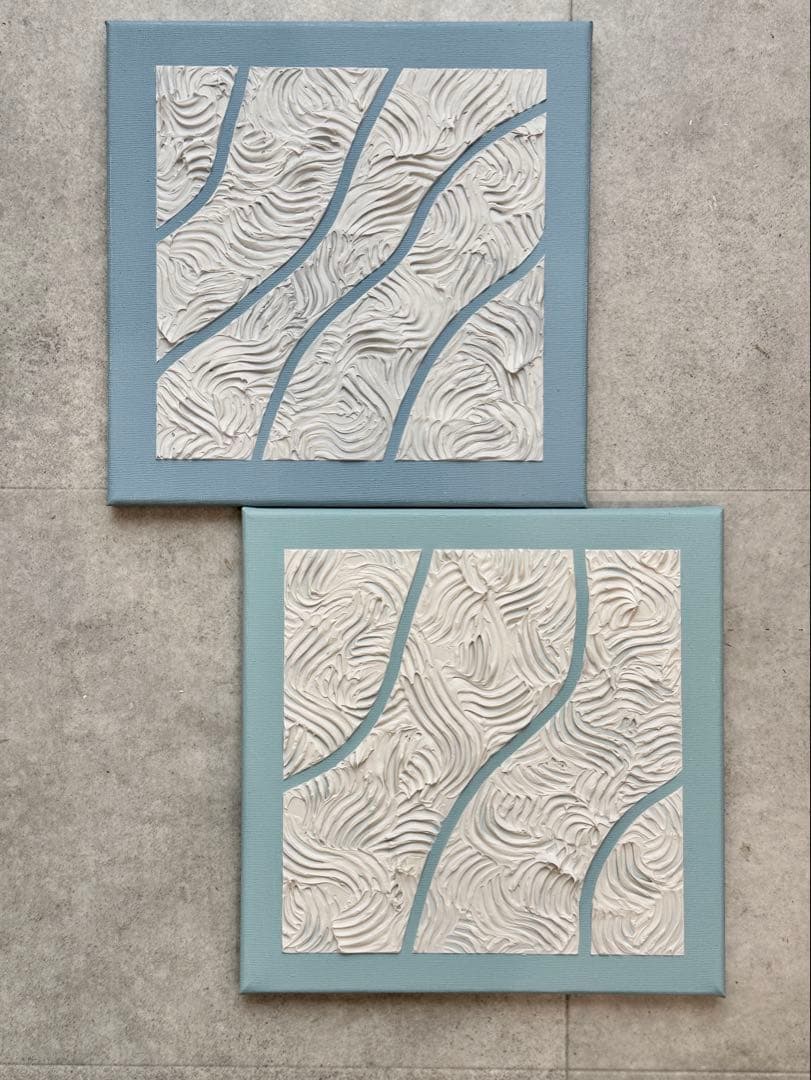 お取り置きアクリル画テクスチャーアートno.67、68抽象画原画キャンバスアート