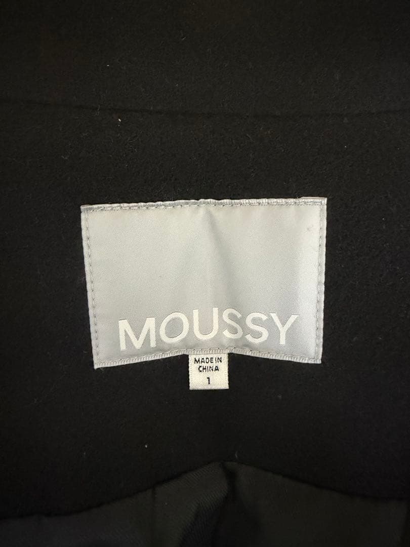 moussy DOUBLE BREASTED MID コート ブラック
