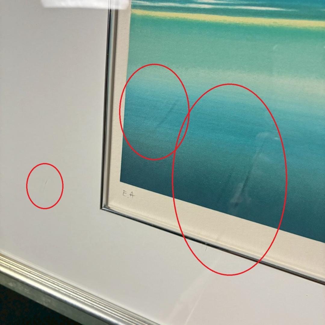 美品 ミッシェル・バテュ「トロピカル」リトグラフ 直筆サイン入 海の風景画