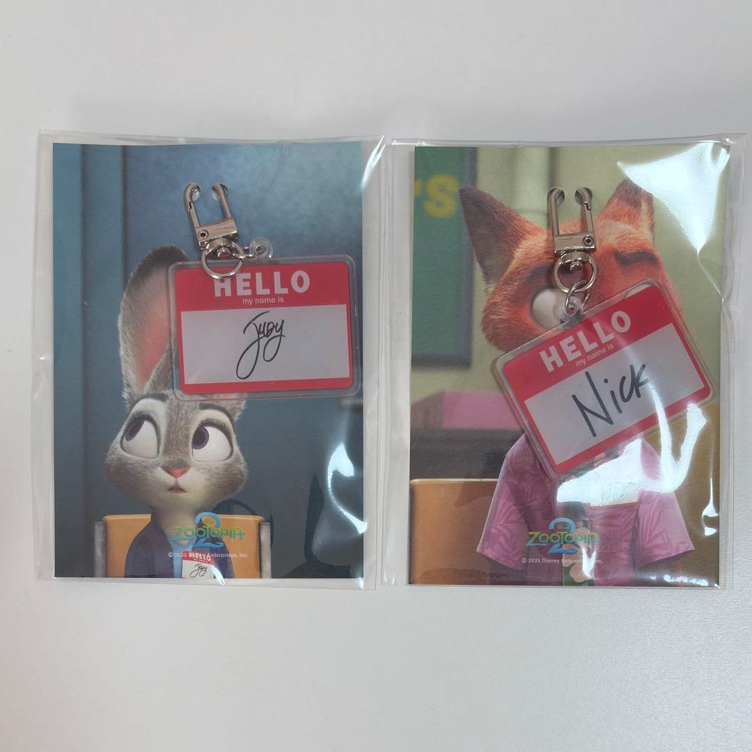 ズートピア 2 韓国　映画　特典　ニック　ジュディ　キーホルダー　2個　セット