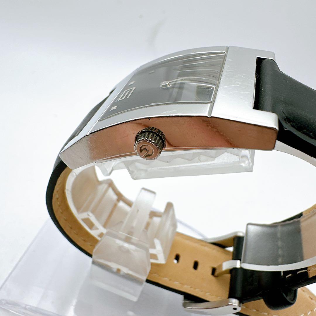 美品 稼動品 GUCCI グッチ メンズ腕時計 スクエア 黒字盤 7700M