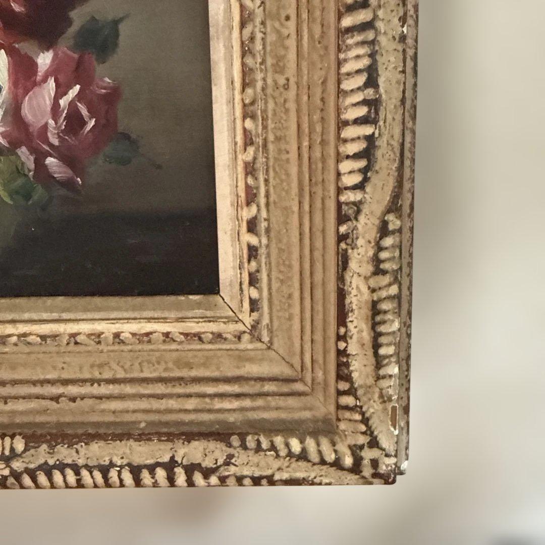 綺麗な薔薇が描かれてる油彩画 キャンパス約36 cmX29cm.