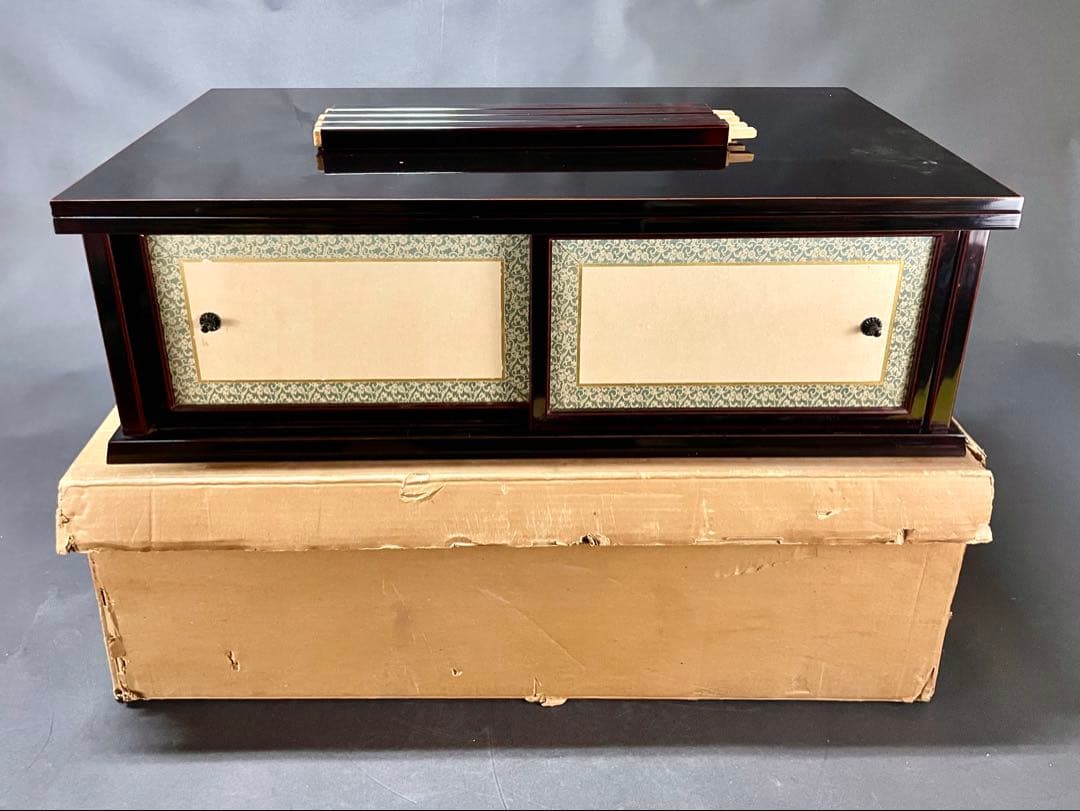 割引❗️「母」 紹鴎棚 武野紹鴎好み 溜塗 組立式 元箱 茶道具 （404F②）