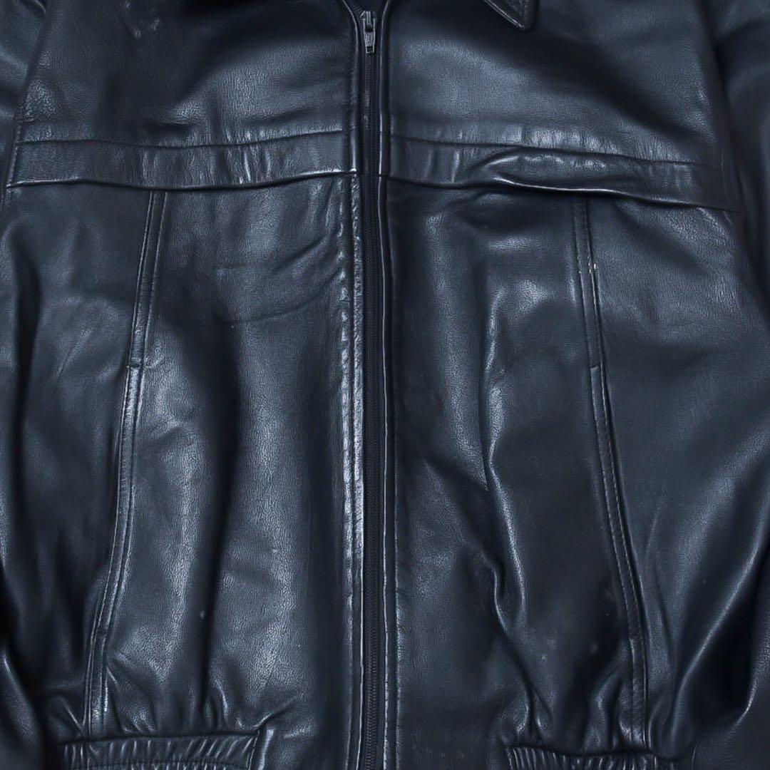 ラムレザー ショート丈ジャケット デザイン ジップブルゾン羊革 A-2 短丈