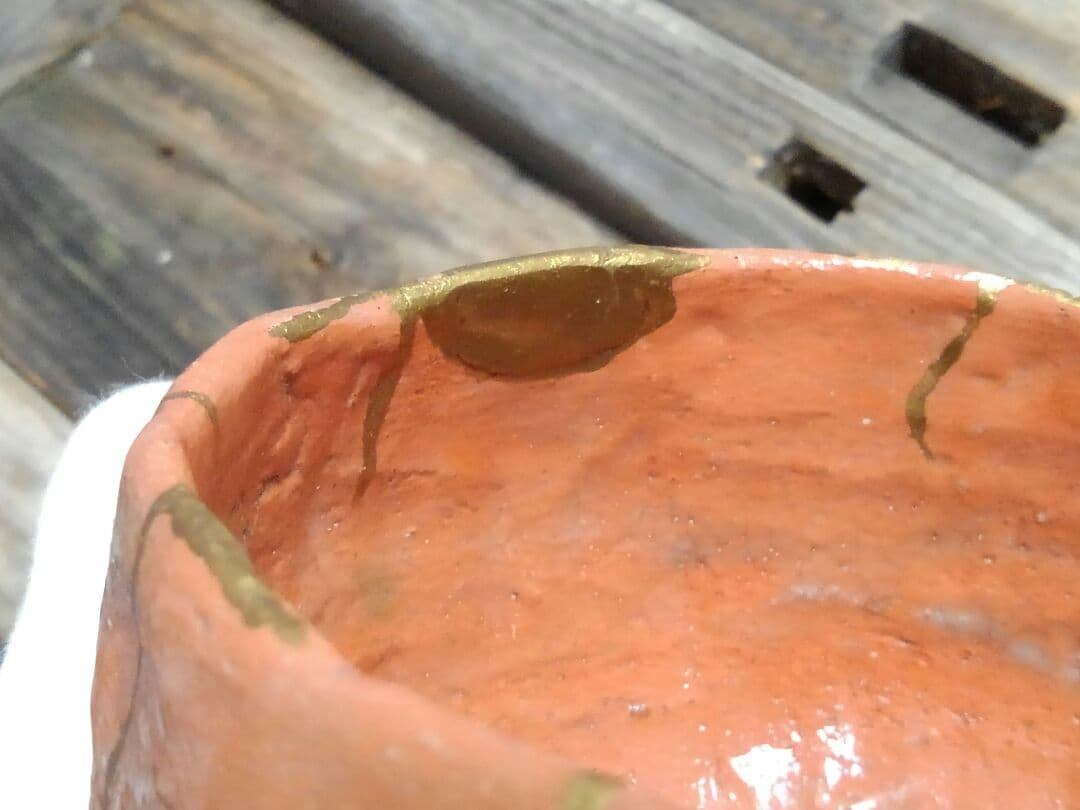 赤楽　茶碗　直しがいっぱい　楽　楽茶碗　茶道具　骨董品