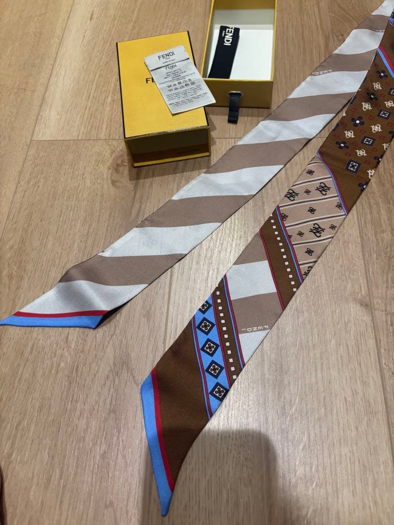 お値下げFENDI フェンディ シルクスカーフ　ラッピー　ツイリー