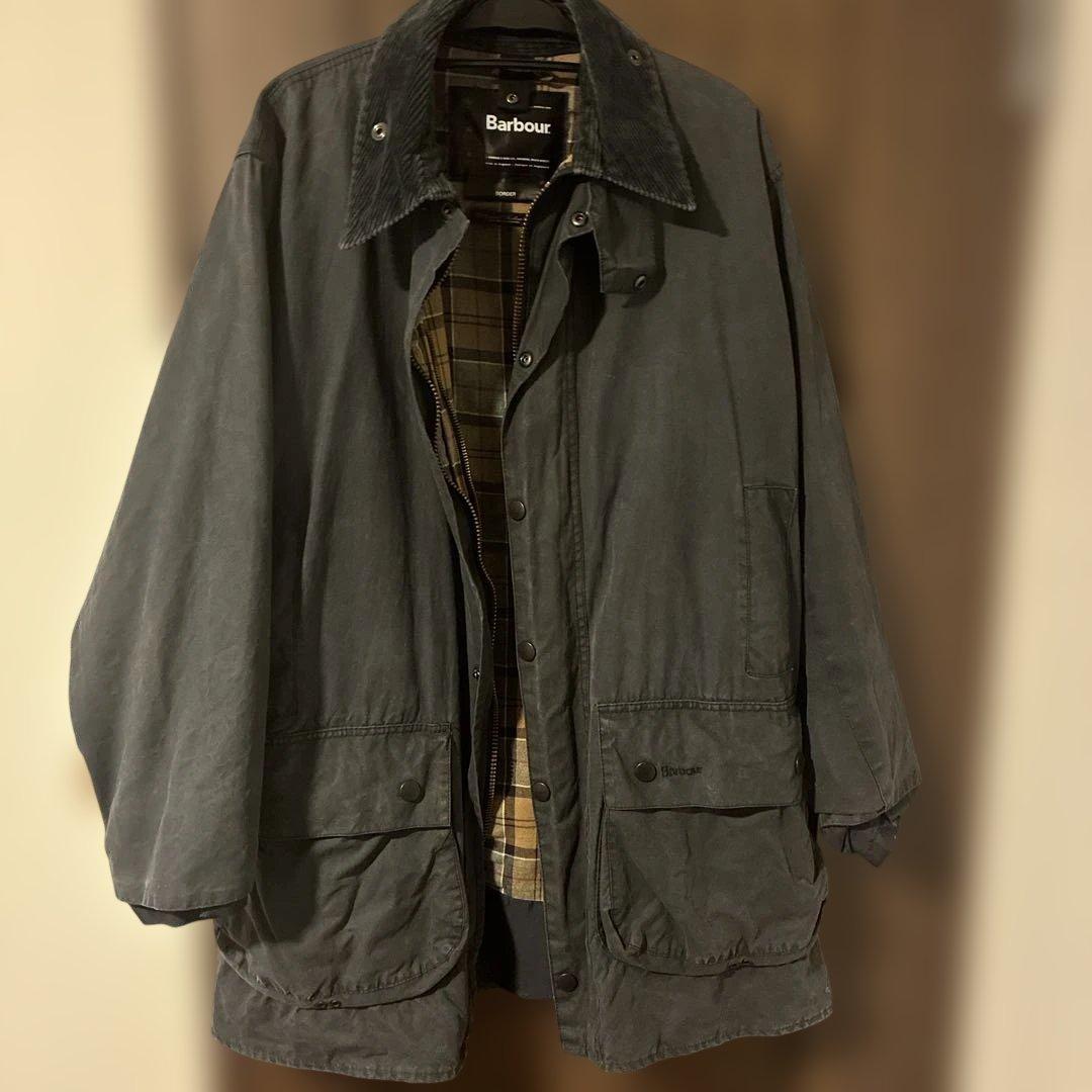 自*光様 希少品！　Barbour BORDER JACKET ネイビー　オイル