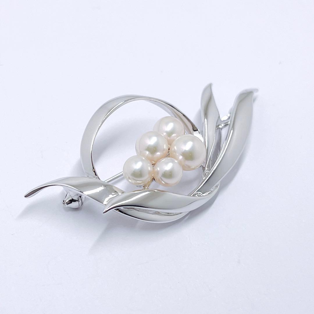 【未使用品級】✨MIKIMOTO ミキモト パール　ブローチ シルバー　フラワー