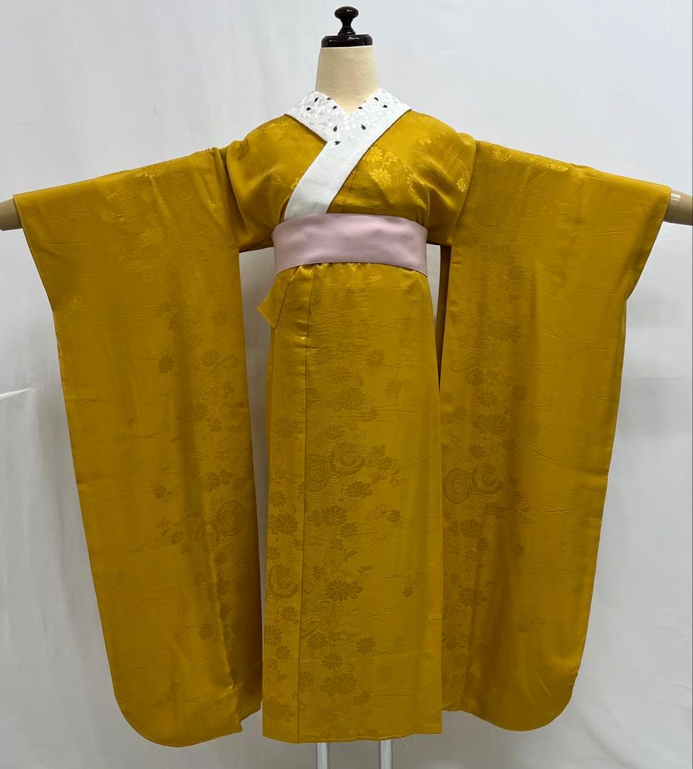 振り袖　フルセット　別誂長襦袢　高級寿光織　寛斎　落款　無地　パーティー　599