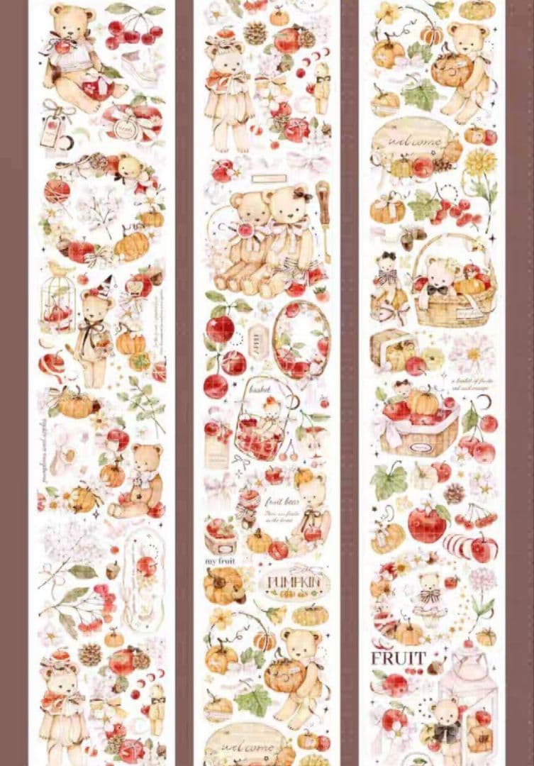 巻売セット★ 海外 マスキングテープ マステ 人物 動物 熊 狐 女の子 和紙