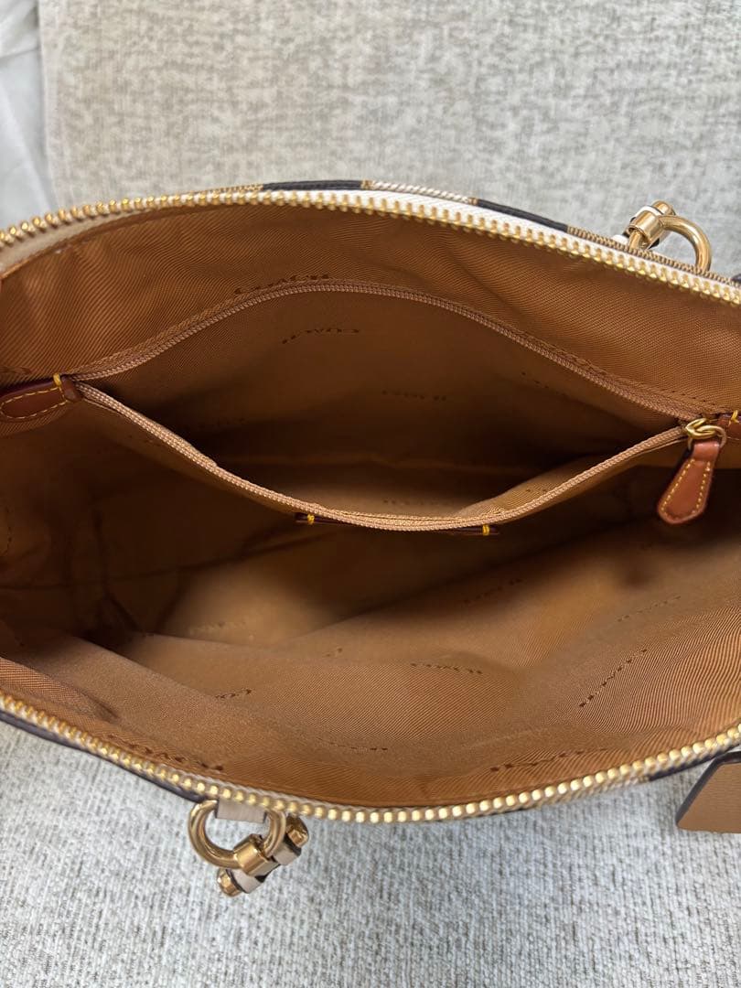 COACH コーチ ストライプ ハンド ショルダー バッグ