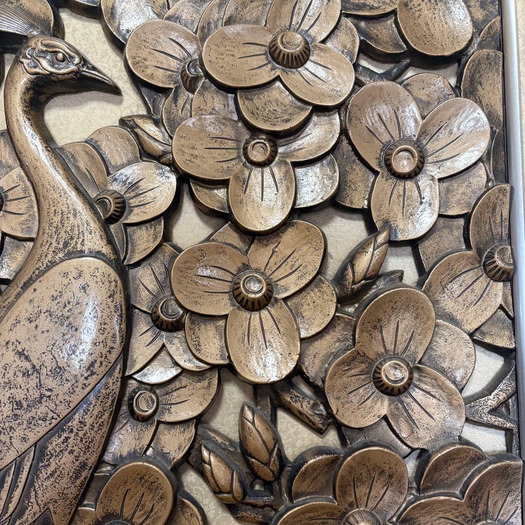 秀峰 秀峰刀 銅製　オブジェ 秀峰彫刻 アンティーク 銅 彫刻 孔雀