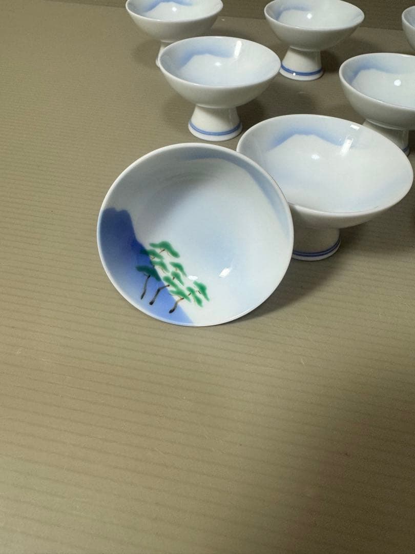 2188  深川製磁　森　猪口　11客　未使用