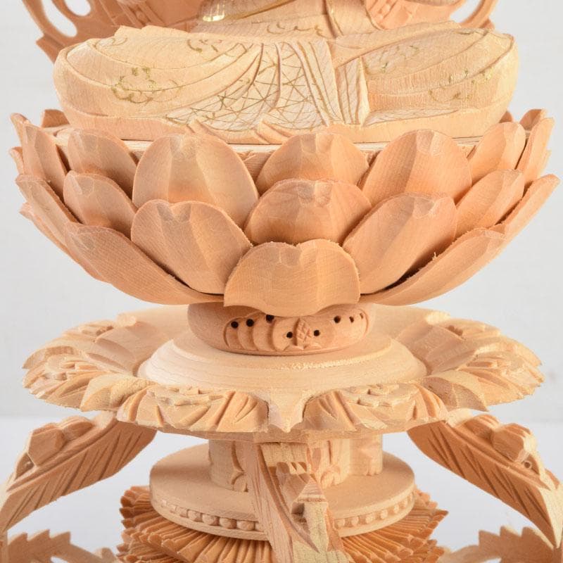 仏教美術　桧彫刻　大日如来像　仏像　華鬘台　C　8882