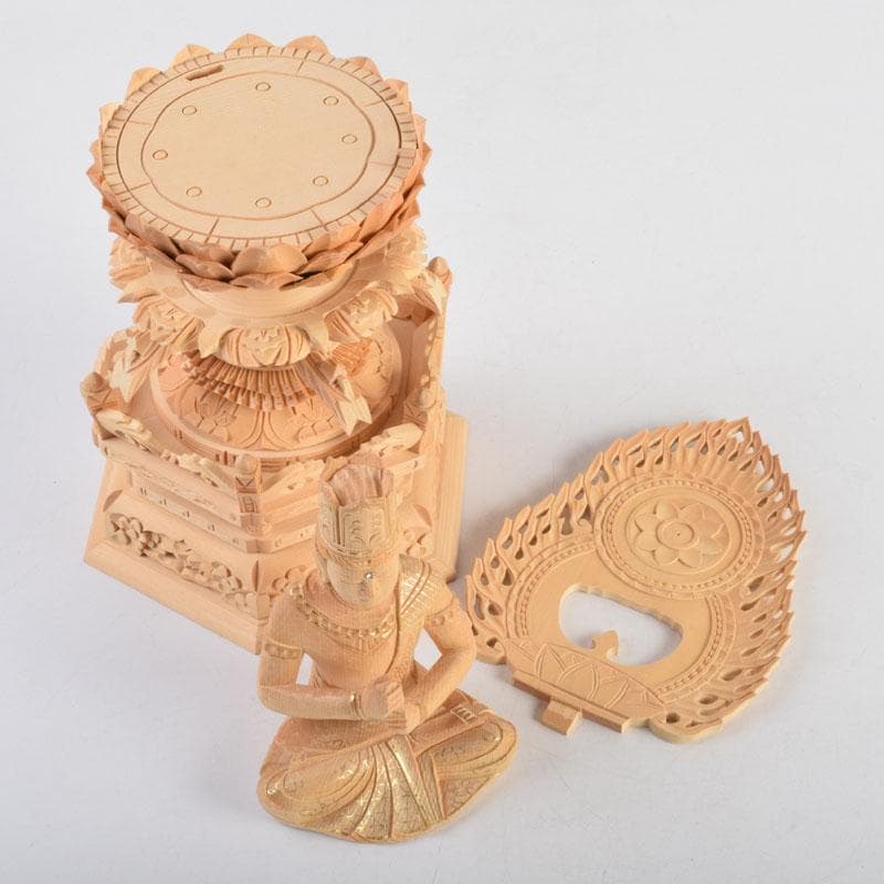 仏教美術　桧彫刻　大日如来像　仏像　華鬘台　C　8882