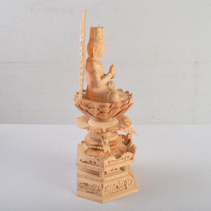 仏教美術　桧彫刻　大日如来像　仏像　華鬘台　C　8882