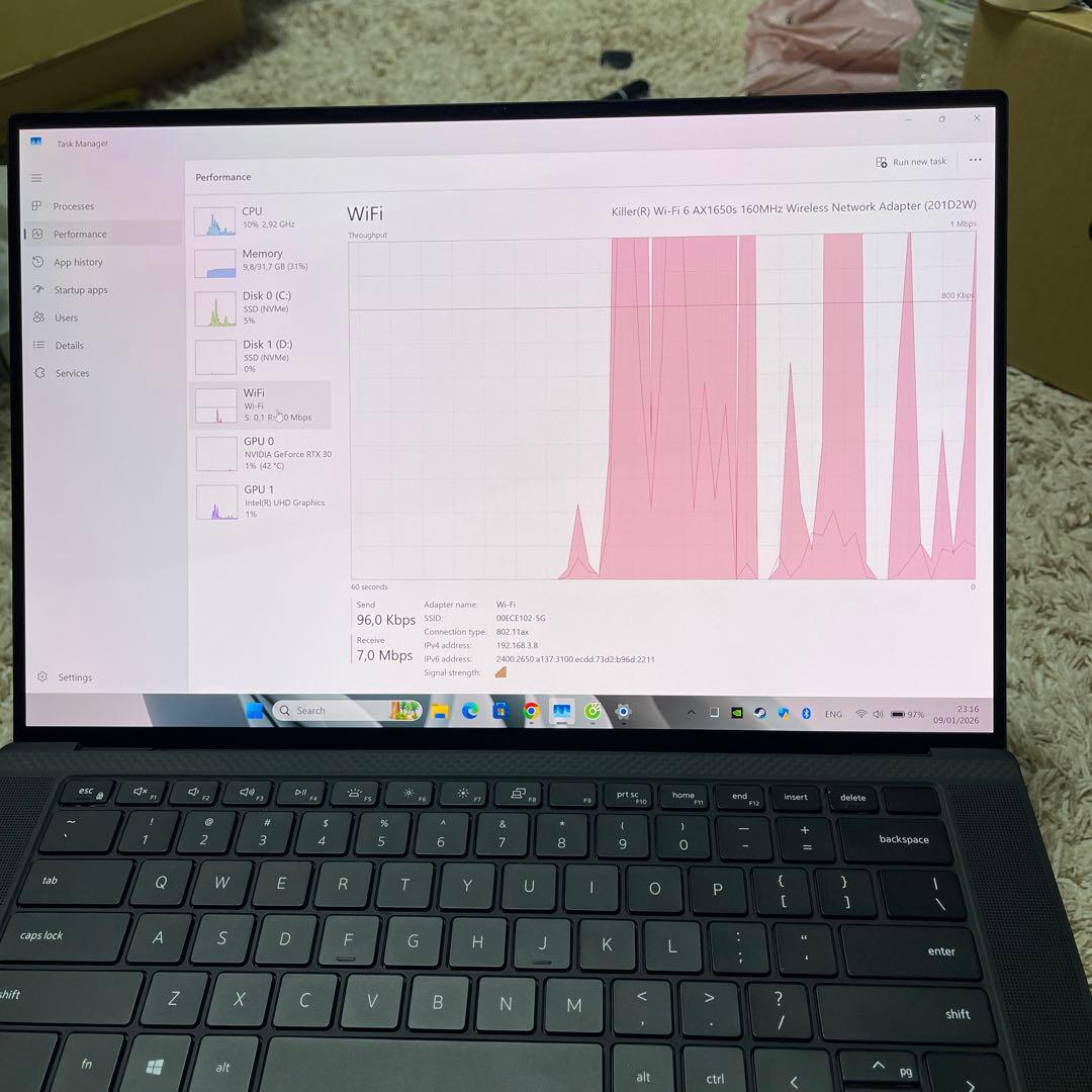 Windowsノート本体 DELL XPS 9510 i7 11800H rtx 3050Ti
