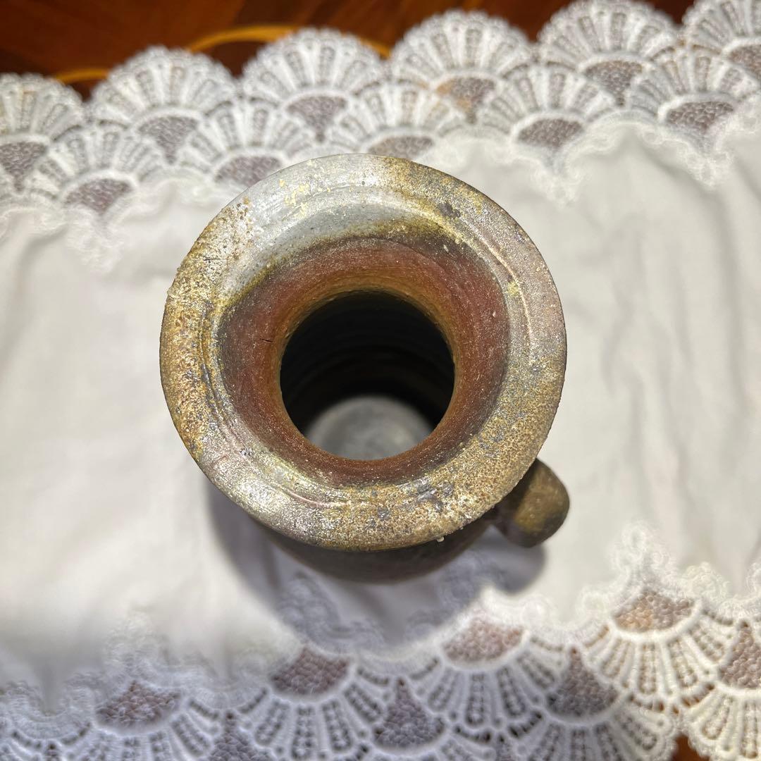 備前焼 花生 花入 耳付 作家 元箱