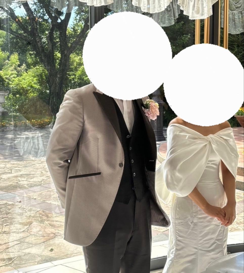 オフショルダーウェディングドレス ホワイトSサイズ