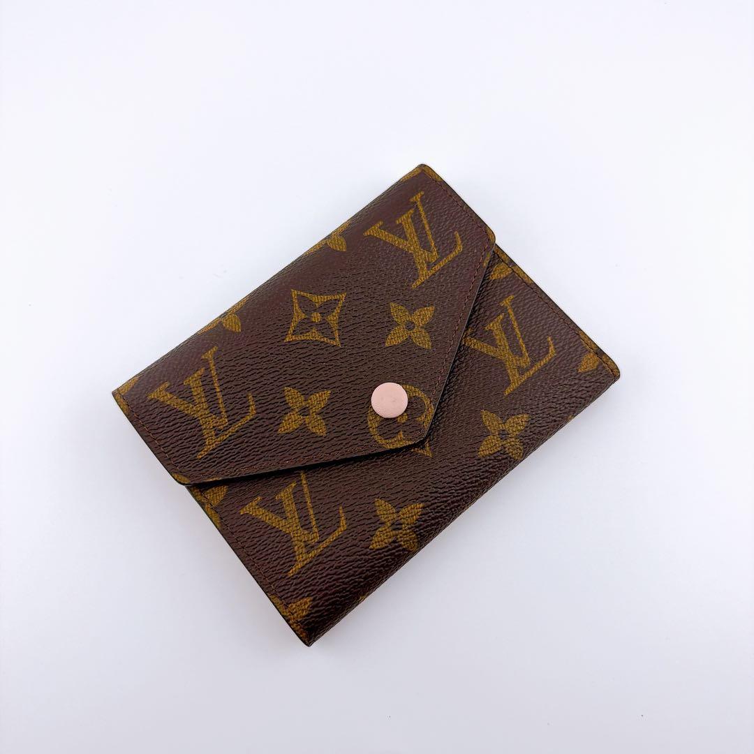 【美品】ルイヴィトン モノグラム ヴィクトリーヌ ローズバレリーヌ 三つ折り財布