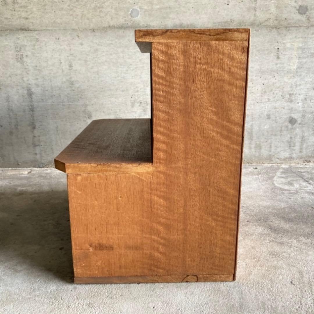 木製 ラック キャビネット 飾り棚 置物台 花台 踏み台 2段 シャビー レトロ