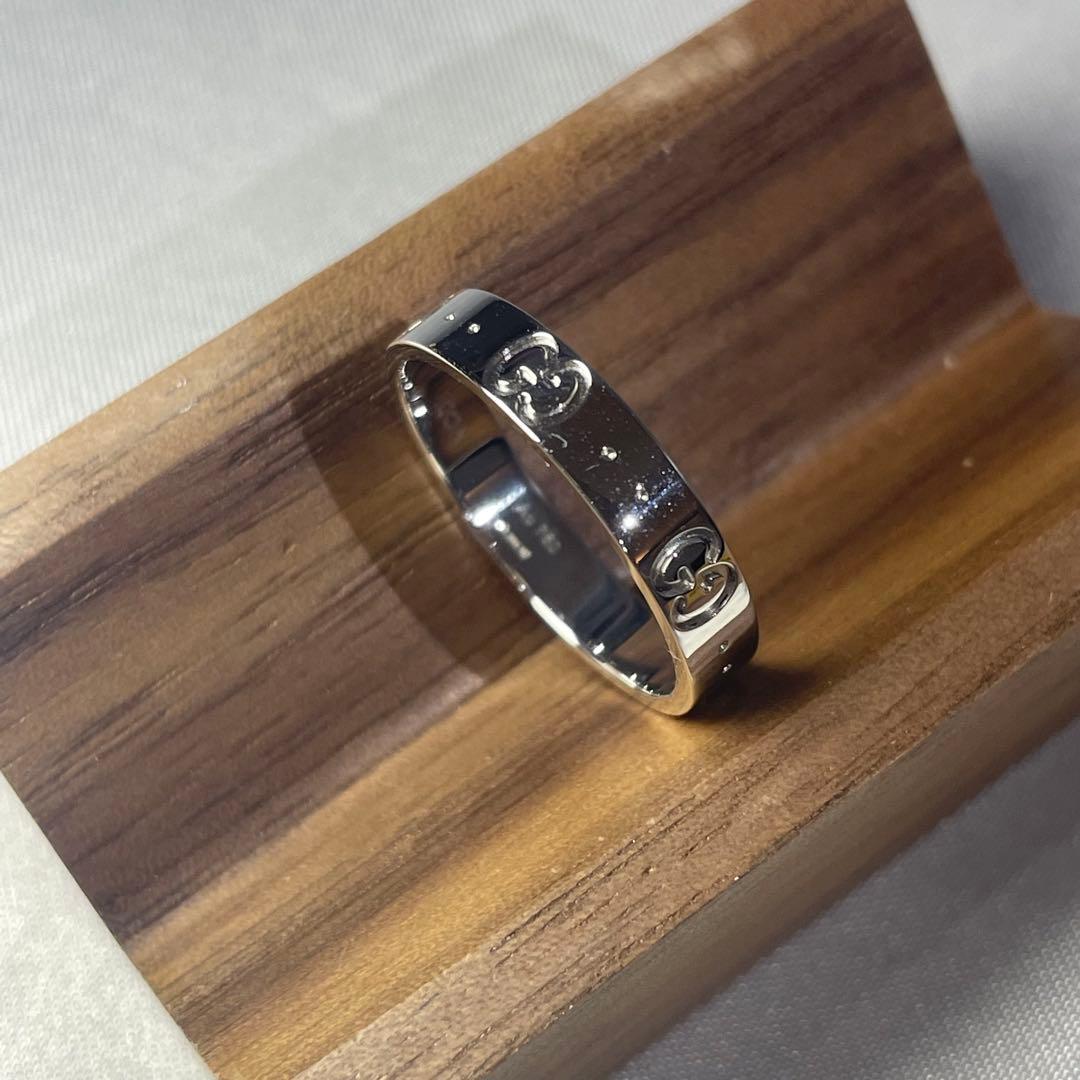 【美品】グッチ アイコンリング GGリング ホワイトゴールド #16.5