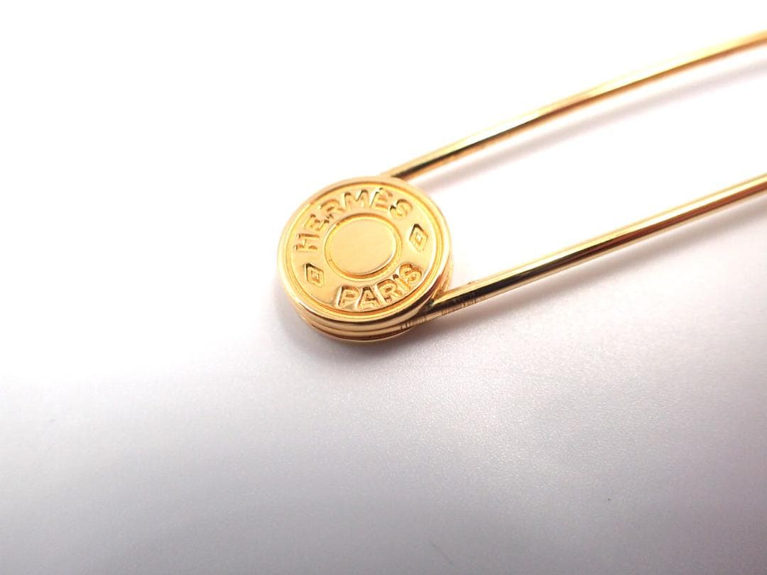 【中古】HERMES エルメス セリエ 安全ピン ピンブローチ ゴールド
