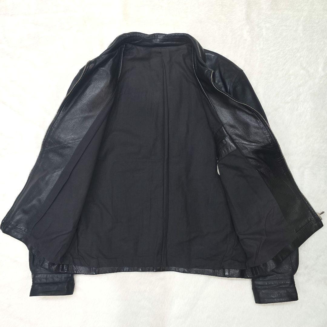 agnes b. リアルレザー シングルライダースジャケット ブラック