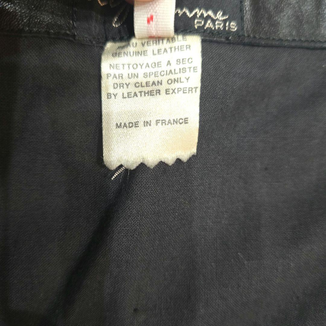 agnes b. リアルレザー シングルライダースジャケット ブラック