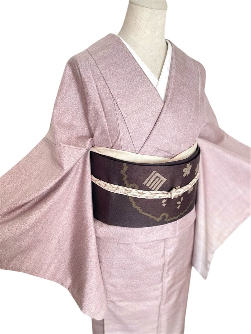 美しすぎるサフラン染め大島紬 銀通しぼかし付下げ 正絹着物