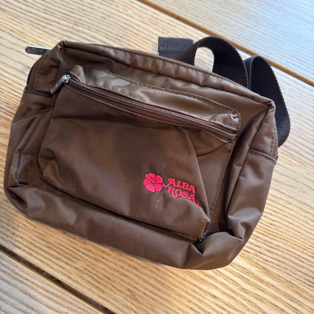 ALBAROSAブラウン ボストンバッグ ウエストポーチセット
