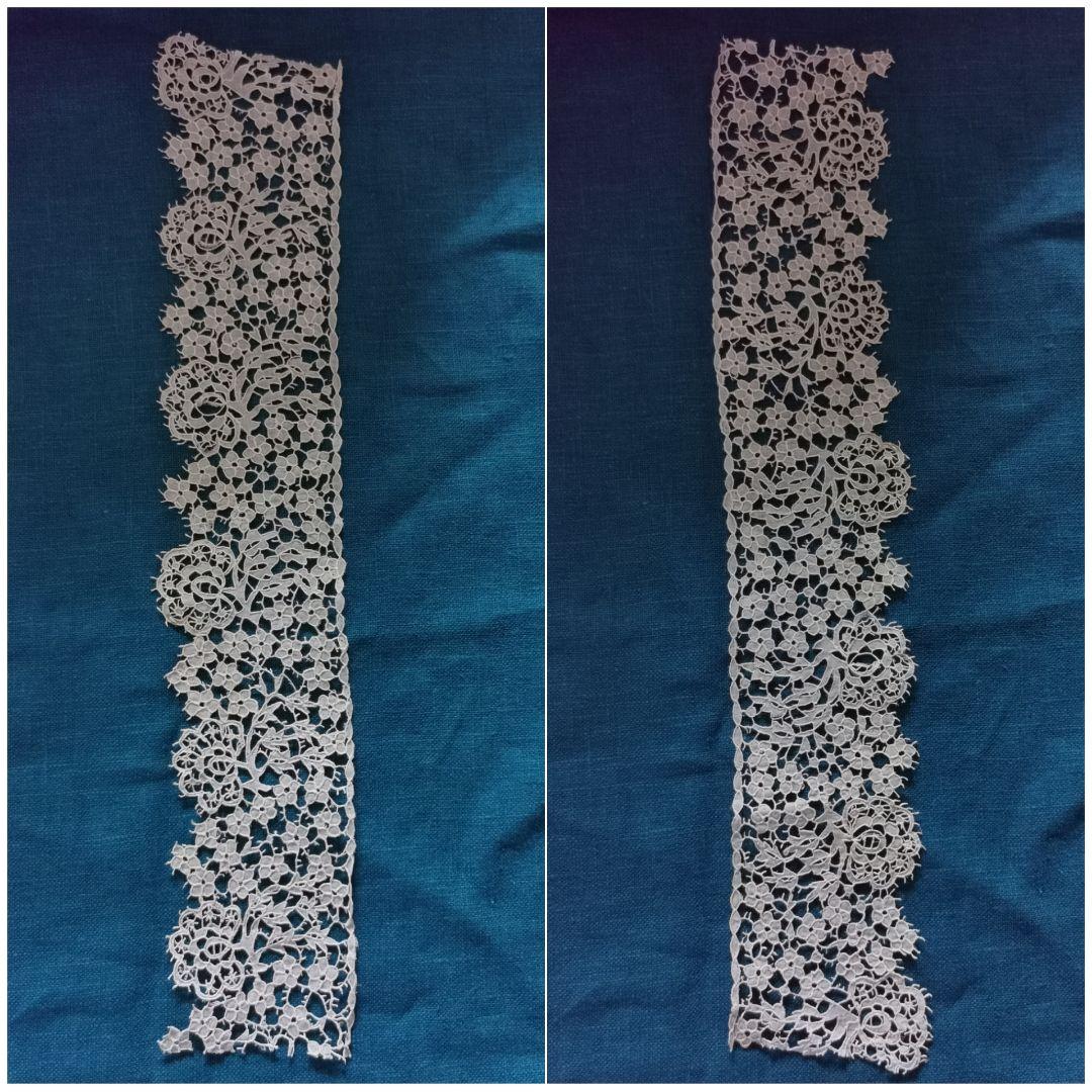 アンティーク英国1800年代キャリックマクロスレーストリム希少付け襟 カフスにも