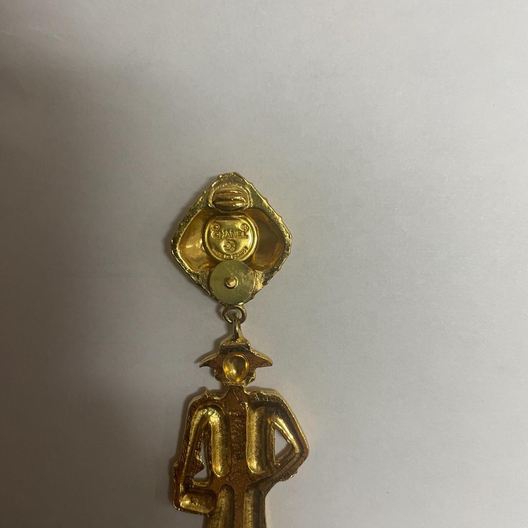 ヴィンテージ　シャネル　マドモアゼル イヤリング　リメイクブローチピン
