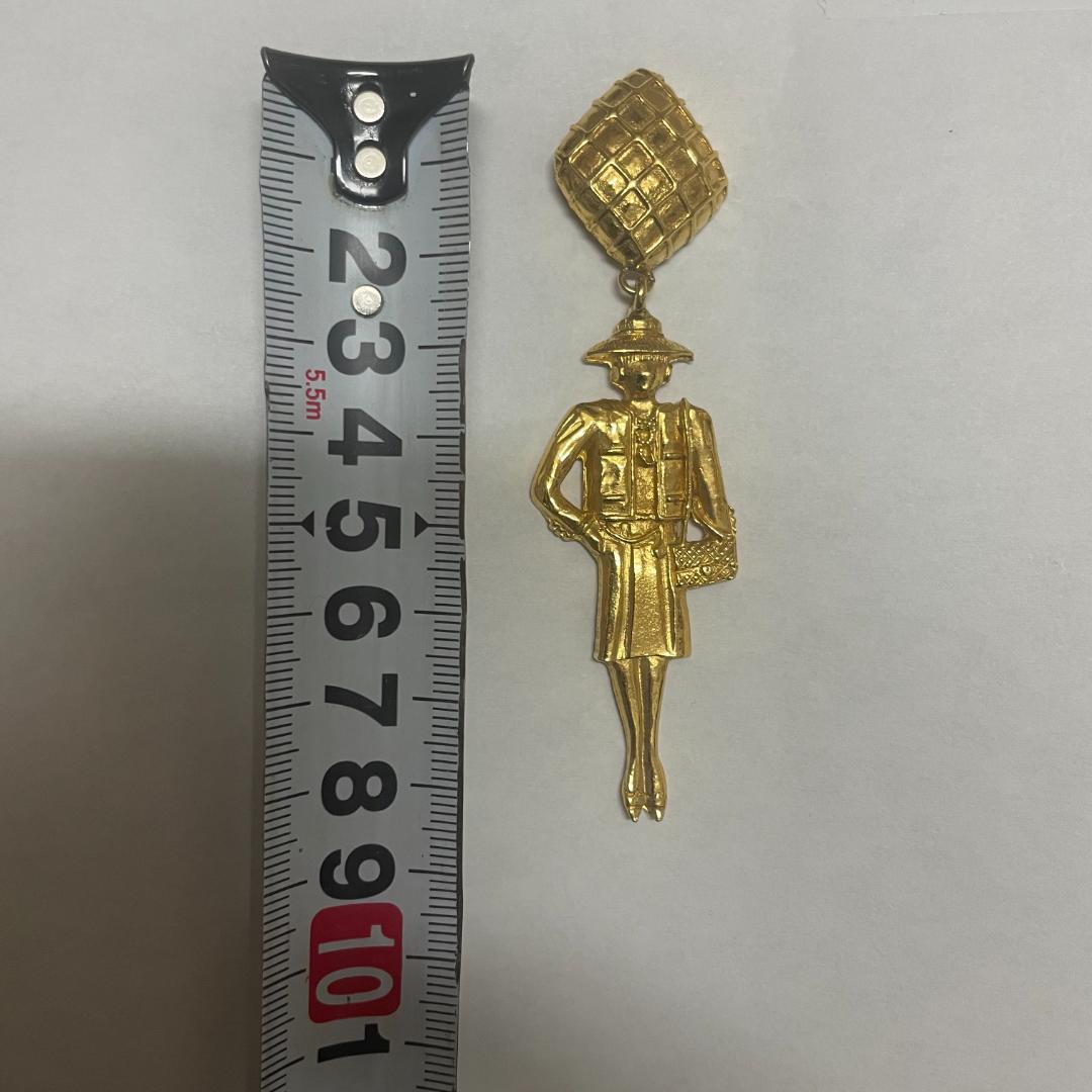 ヴィンテージ　シャネル　マドモアゼル イヤリング　リメイクブローチピン