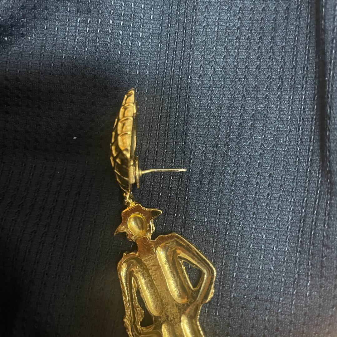 ヴィンテージ　シャネル　マドモアゼル イヤリング　リメイクブローチピン