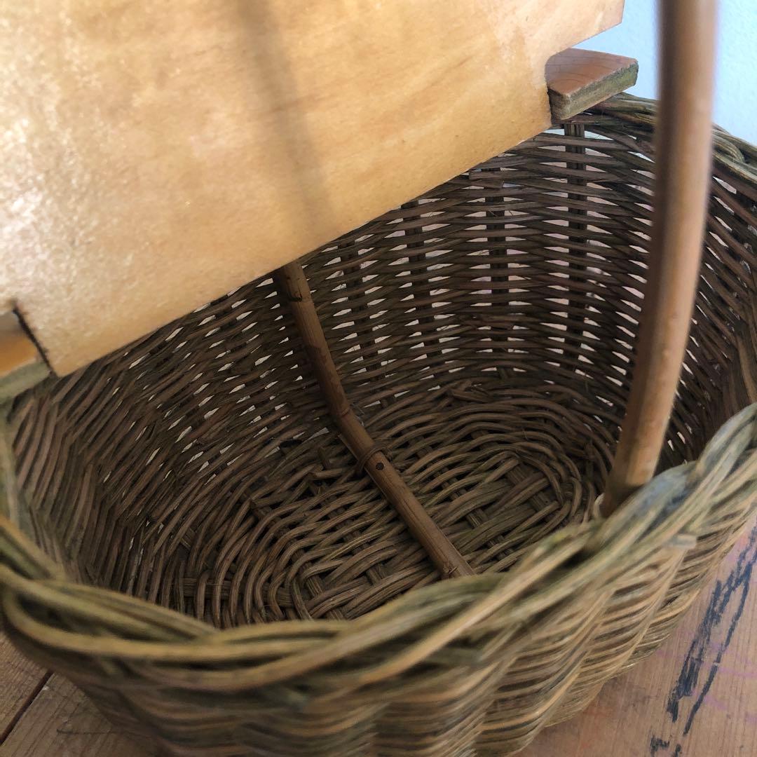 アンティーク　籠　カゴ　籐