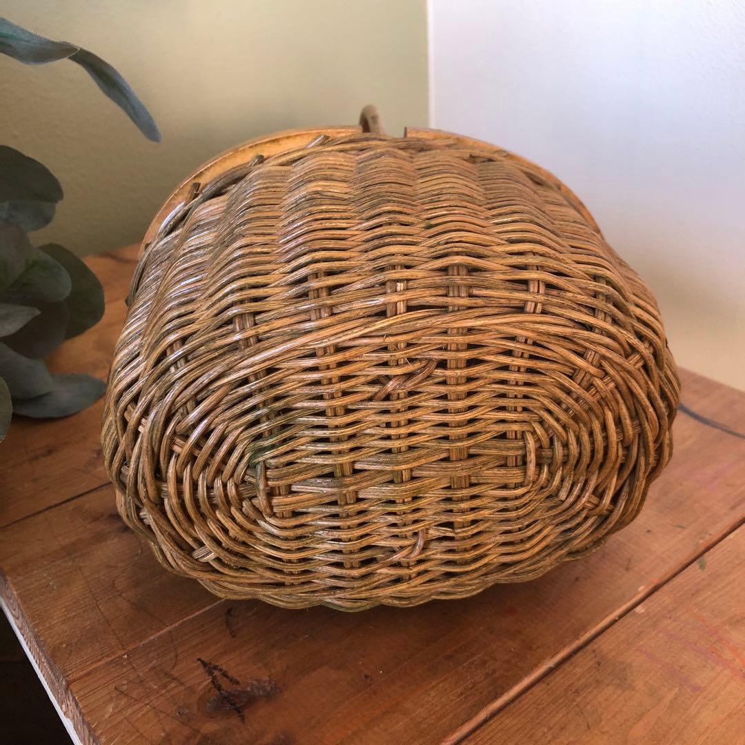 アンティーク　籠　カゴ　籐