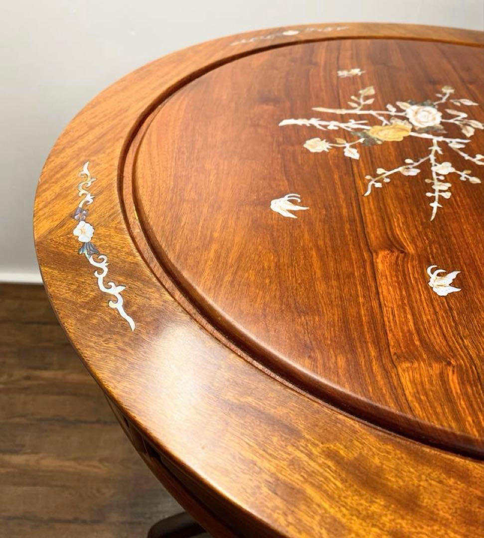 【まぁさん専用】螺鈿細工 アンティーク 中国家具 丸テーブル