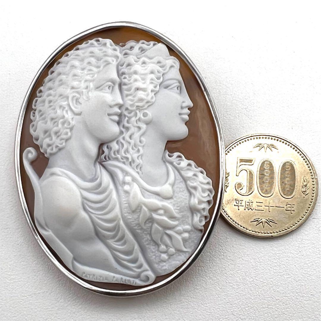 プラチナpm900 枠　K14WGブローチ　カメオ　パトリシア　パルラティ